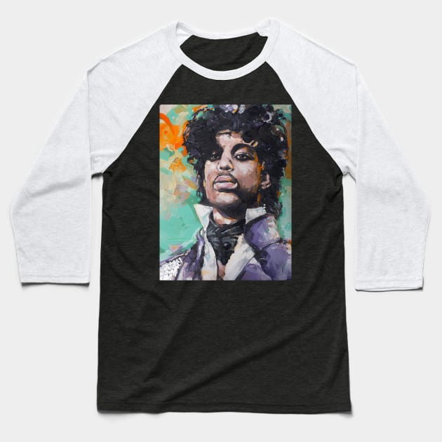 Prince Painting Baseball T-Shirt by keng-dela